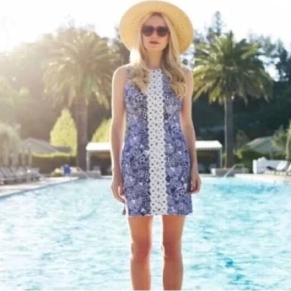 Lilly Pulitzer for Target Sleeveless Blue and White Dress Upstream Koi Pattern - Picture 3 of 14